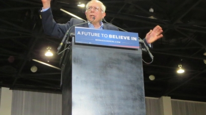 Bernie Sanders tells crowd heavy turnout Tuesday could lead to upset