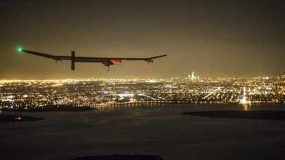 First plane to fly around the world using solar energy returns