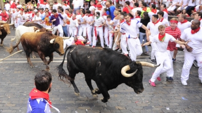 Five hurt, no gorings at sixth day of Spain’s bull-run festival