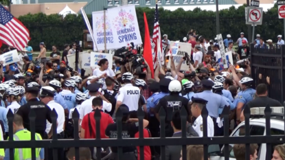 Pro-Sanders sit-in, protests quieting near arena