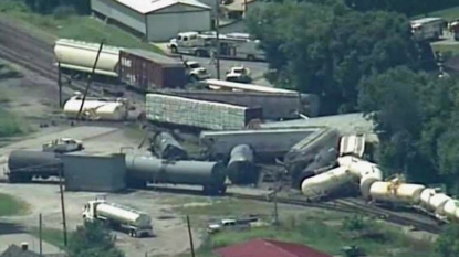 Train derails in Kentucky, some cars carrying hazardous materials