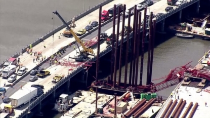 Crawler Crane Topples onto Tappan Zee Bridge