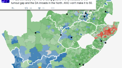 DA ahead of ANC in Tshwane as vote count hits halfway