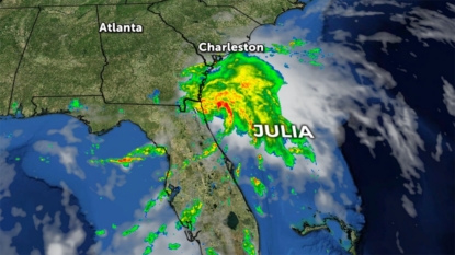 A weather rarity: Tropical Storm Julia forms over land