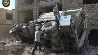 Aleppo strikes leave children trapped beneath rubble