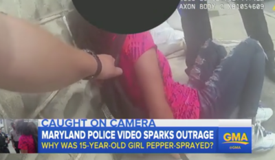 Police video shows teen girl pepper sprayed after bike crash