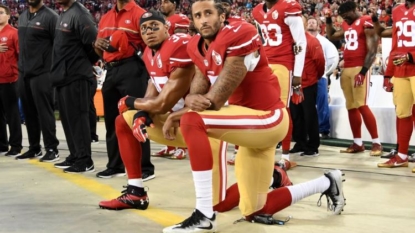 Colin Kaepernick Kneels for National Anthem on MNF