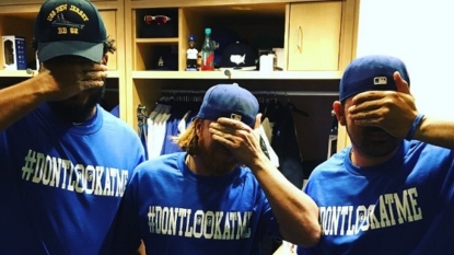 Dodgers mock Madison Bumgarner with ‘Don’t Look at Me’ shirts