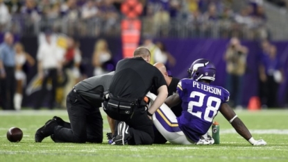 Vikings’ Adrian Peterson tears meniscus in knee, coach says