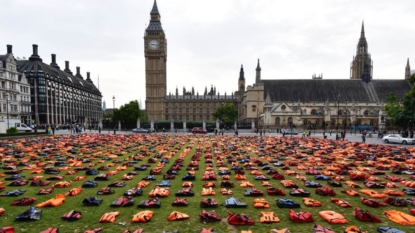 London ‘lifejacket graveyard’ aims to send message to U.N. summit