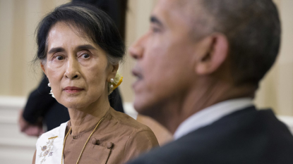 Obama lifts tarriffs on Myanmar as Suu Kyi visits