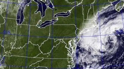 Post-tropical cyclone Hermine moving toward northeast US