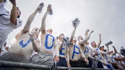 Protesters Turn Backs During Joe Paterno Tribute at Penn State Game