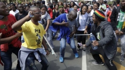 South African police clash with protesters at Wits University