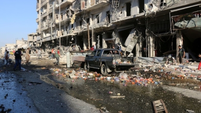 Syrian government says insurgents blocking aid