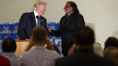 US election 2016: Trump’s anti-Clinton speech cut short by black pastor