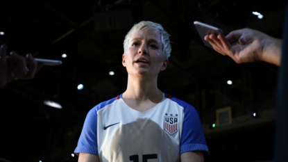 USWNT’s Megan Rapinoe takes a knee during national anthem before Thailand friendly