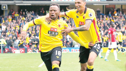 Watford stun Man United 3-1 in English Premier League