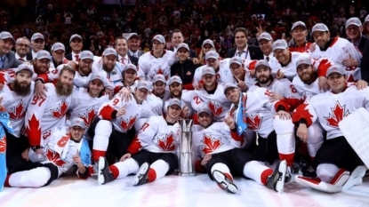 Canada wins World Cup, rallying to beat Europe 2-1