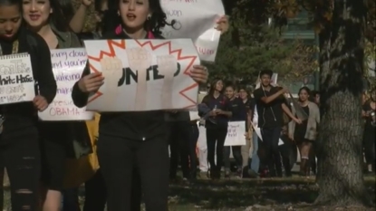 Md. students march to Wheaton, downtown Silver Spring to protest Trump