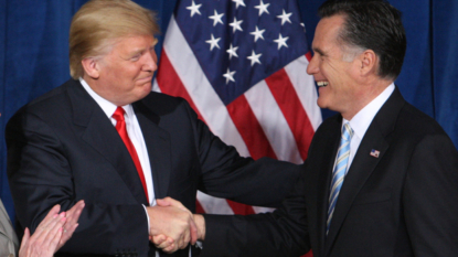 Trump, Romney, once bitter rivals, meet, smile, shake hands