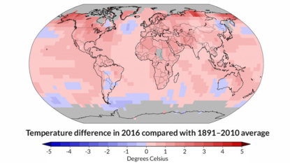 Climate change reaches record high in 2016