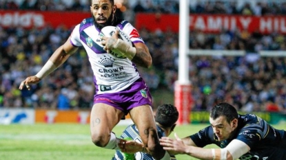 Who scored the first try in the 2017 NRL Grand Final