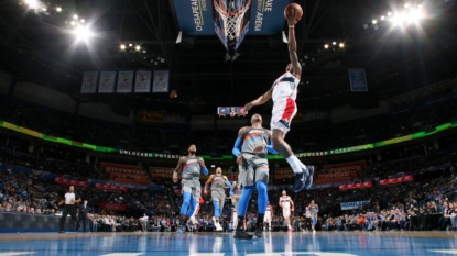 Joel Embiid Sends Russell Westbrook Flying With Massive Dunk