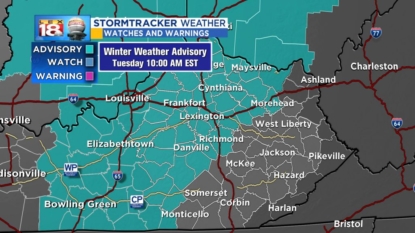 Winter weather advisory issued for Tuesday