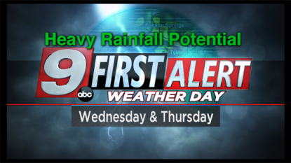 FIRST ALERT FORECAST: Heavy rain moving in today; watch for street flooding