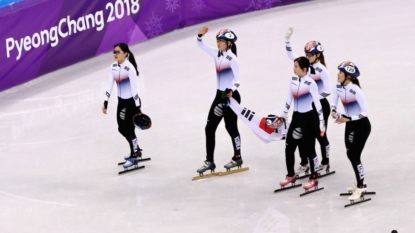 Korea Wins Gold in Short Track Speed Skating Relay